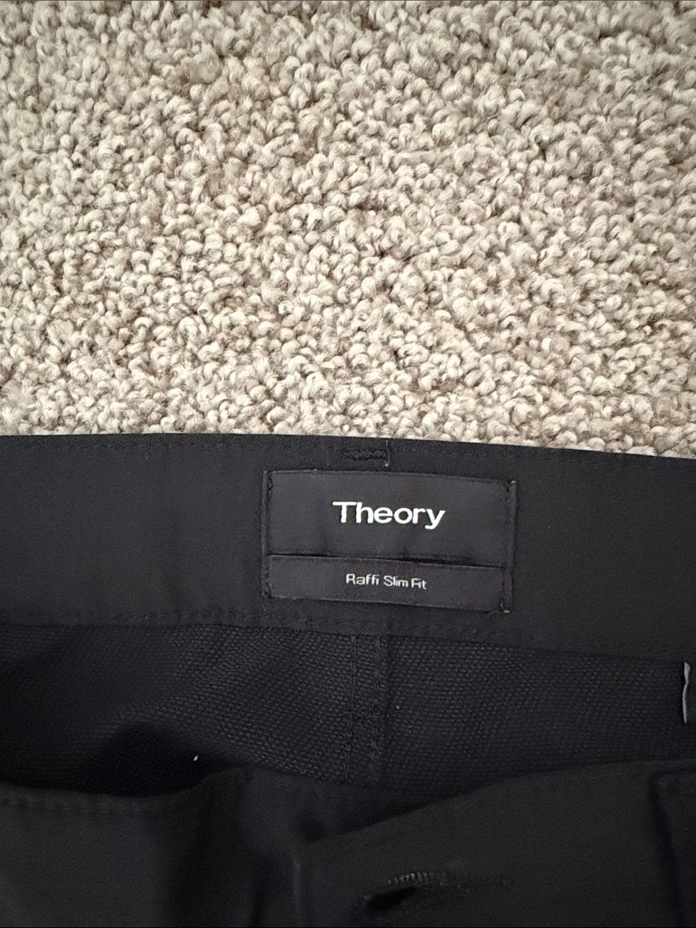 Theory Black Raffi Slim Fit Trousers
